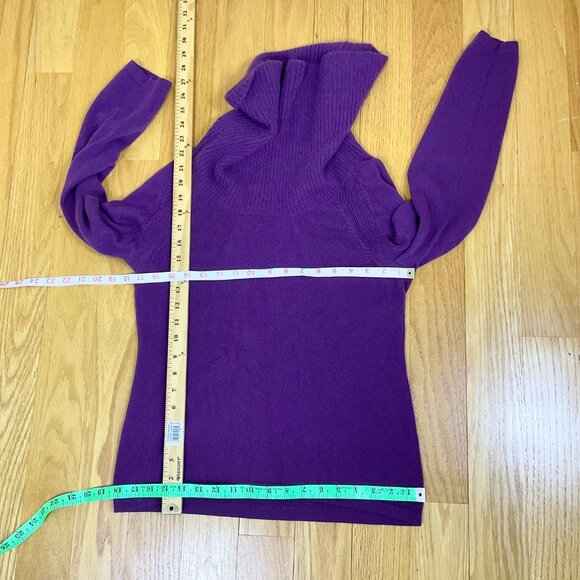 Lord & Taylor Sweater Cashmere Cowl Turtleneck Long Sleeve Purple (M) - Picture 6 of 6
